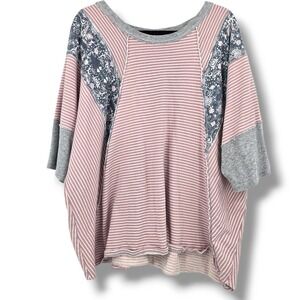 Striped Pink Patchwork Women’s Top